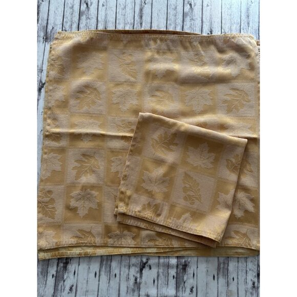 Ralph Lauren Leaf Print Napkins Set of 6 Fall Gold Holiday Table Setting 20” - Picture 1 of 7